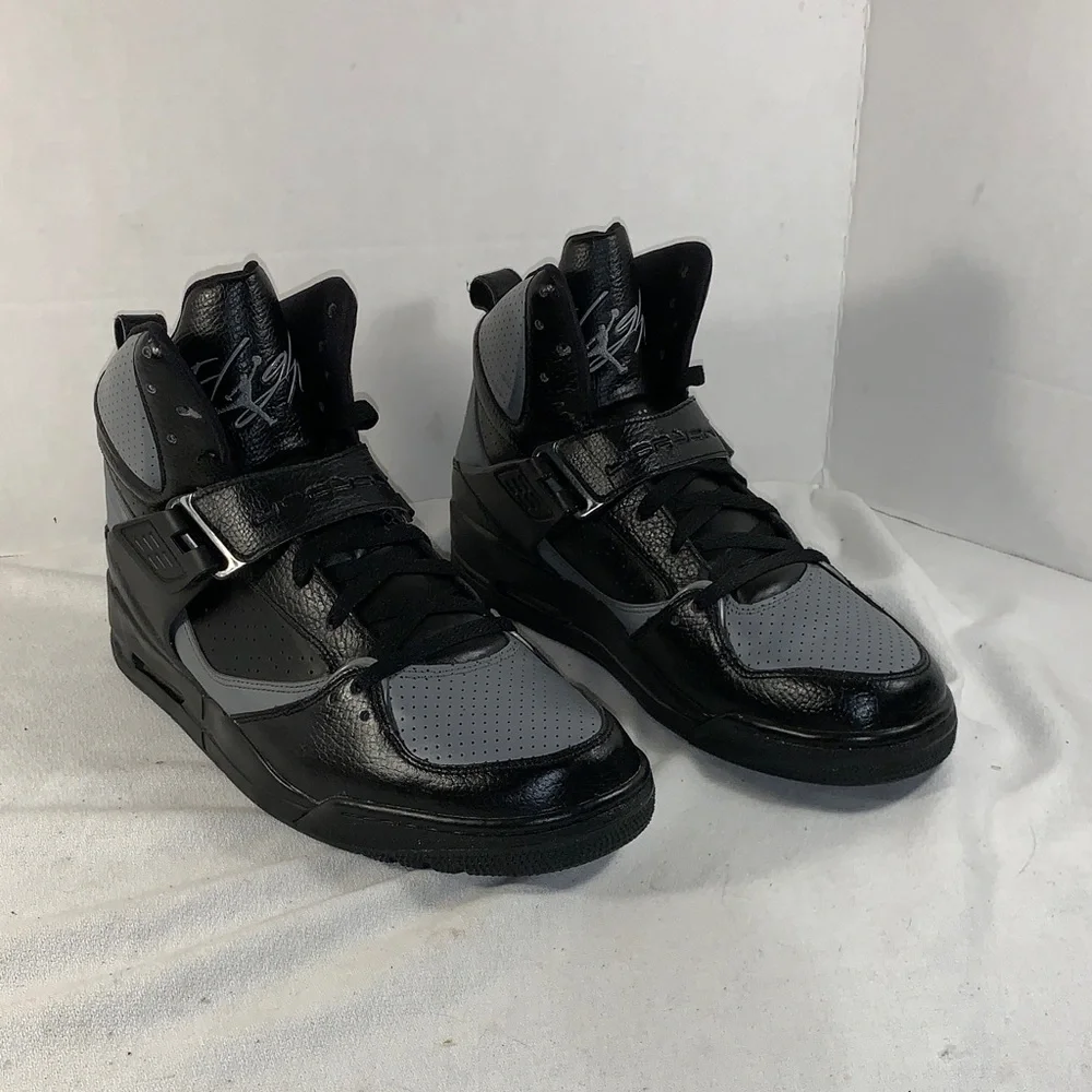 Men's Air Jordan Flight 45 Black/Cool Grey High-Top Basketball Sneakers